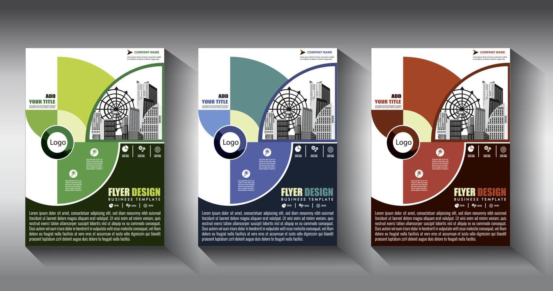 flyer business template brochure layout annual report vector