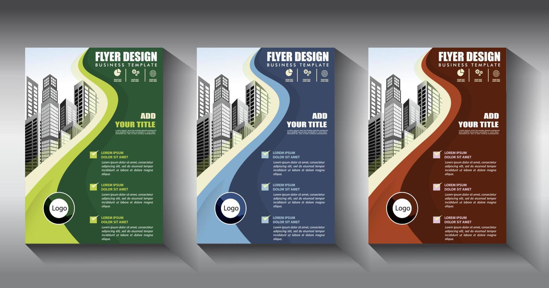 flyer business template brochure layout annual report vector