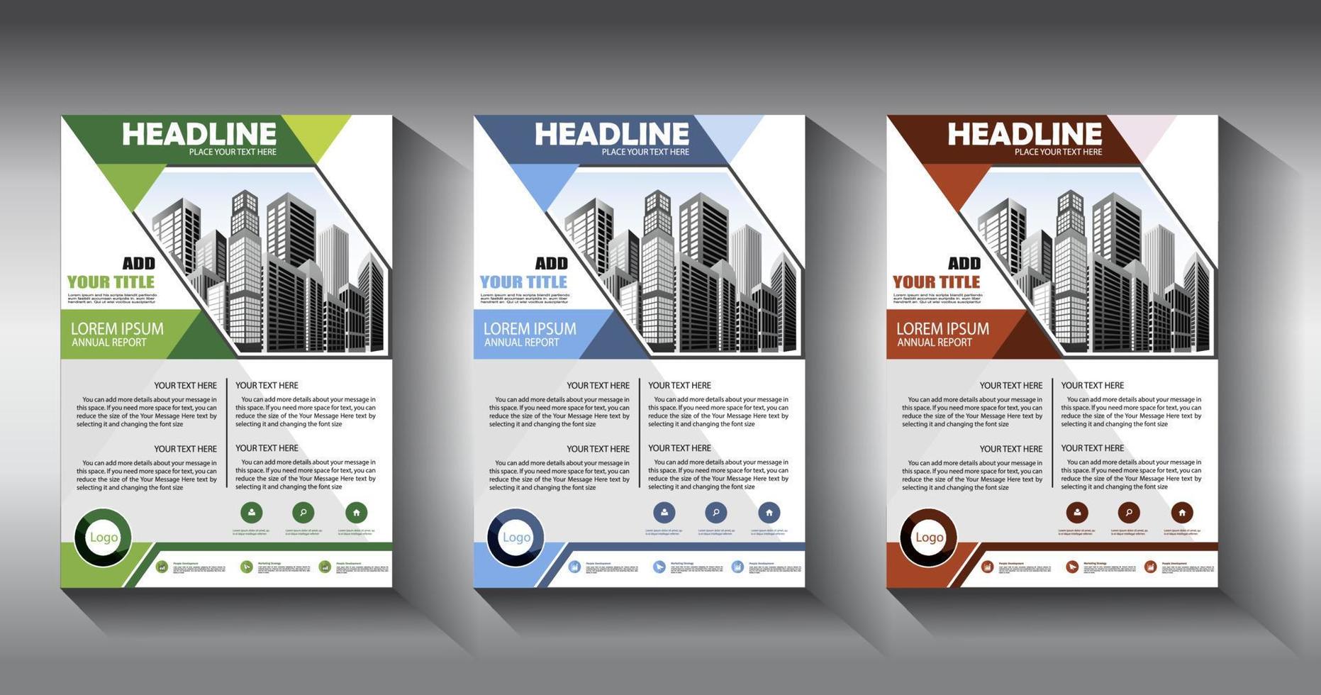 flyer business template brochure layout annual report vector