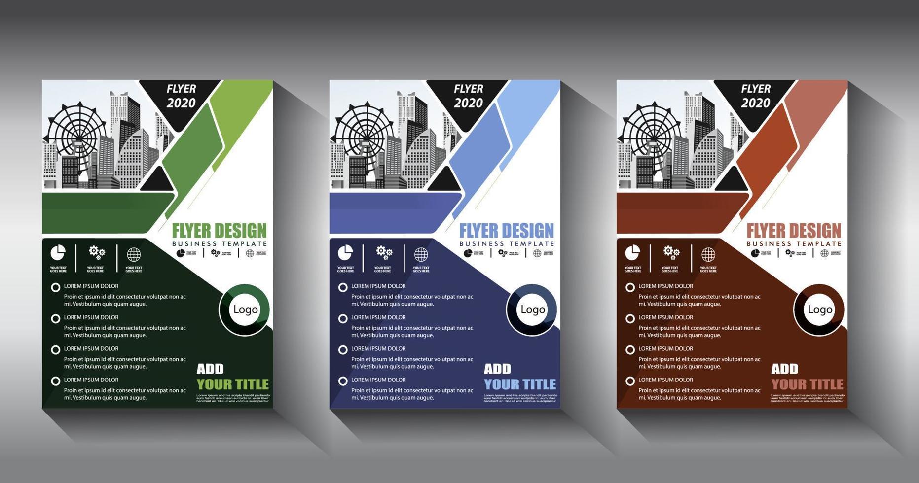 flyer business template brochure layout annual report vector