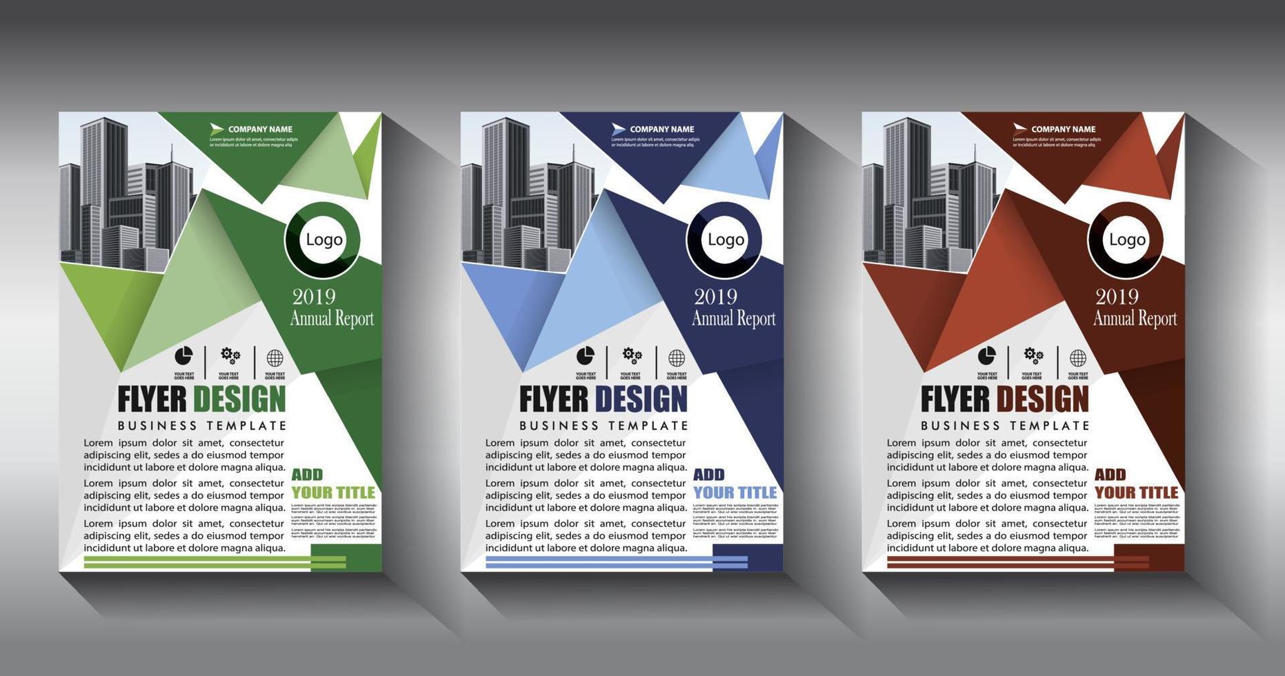 flyer business template brochure layout annual report vector