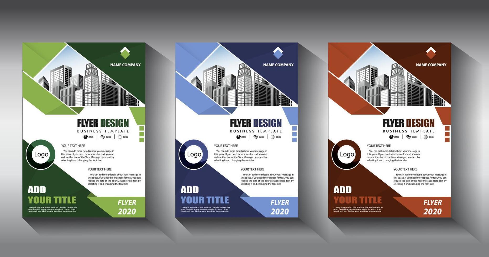 flyer business template brochure layout annual report vector