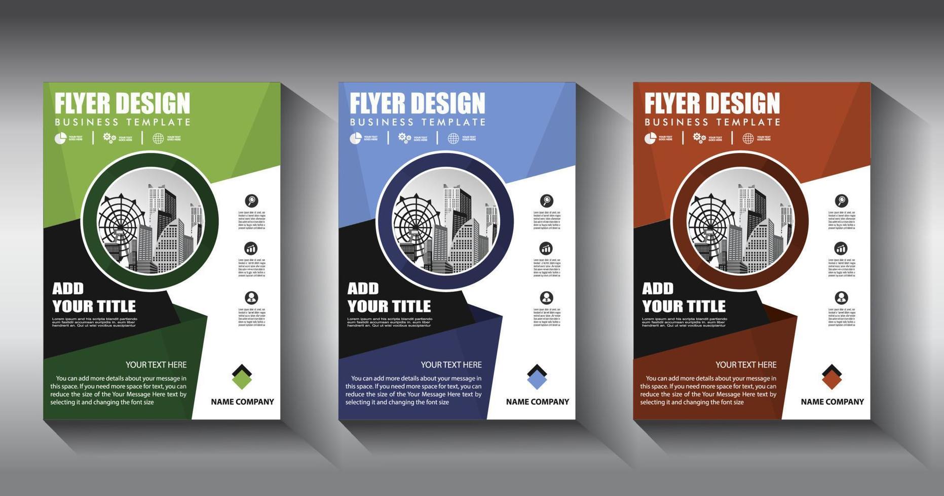 flyer business template brochure layout annual report vector