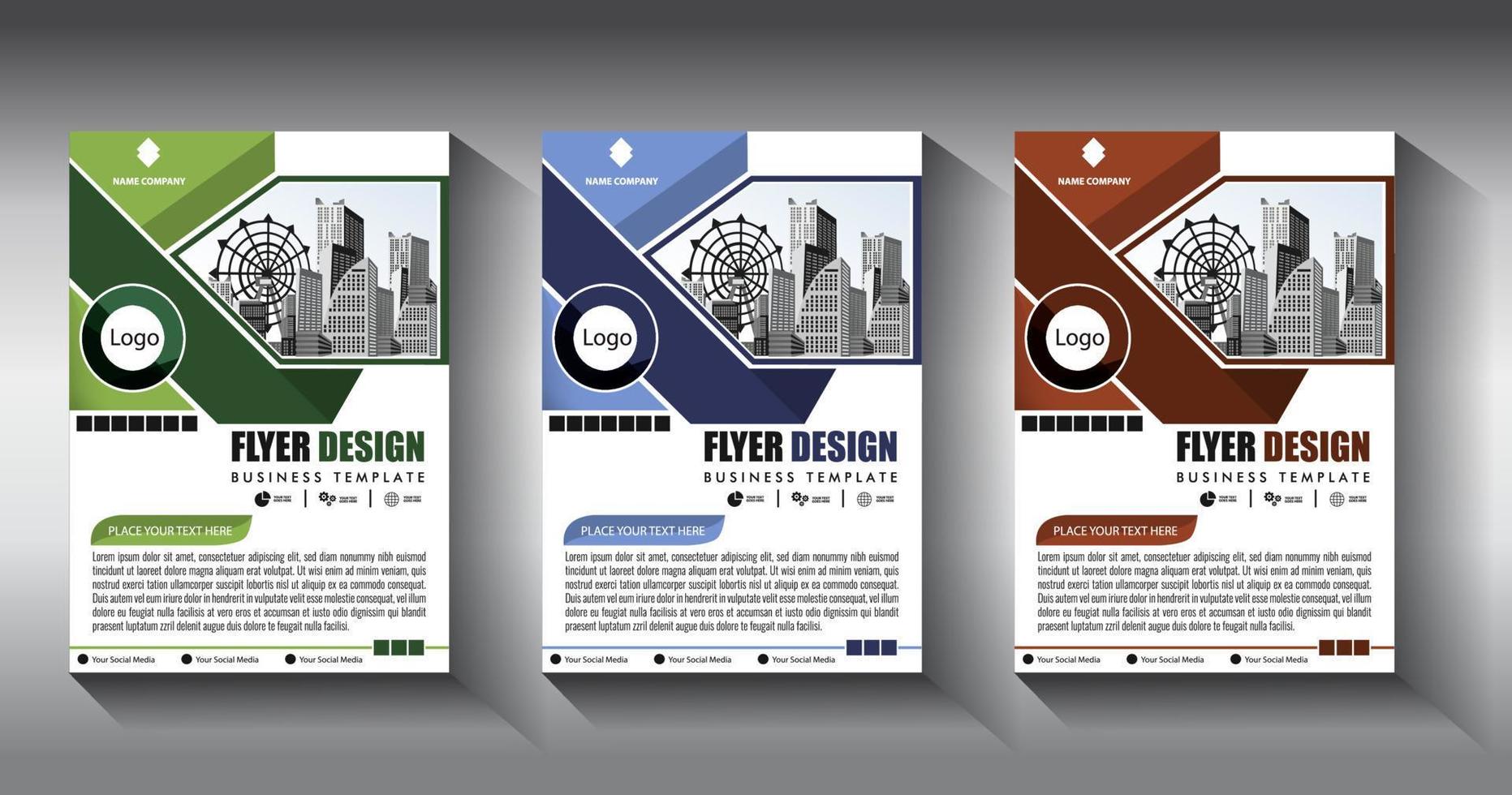 flyer business template brochure layout annual report vector