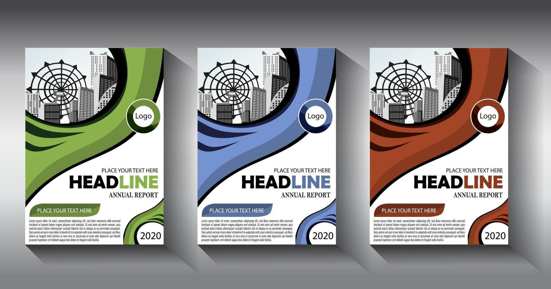 flyer business template brochure layout annual report vector