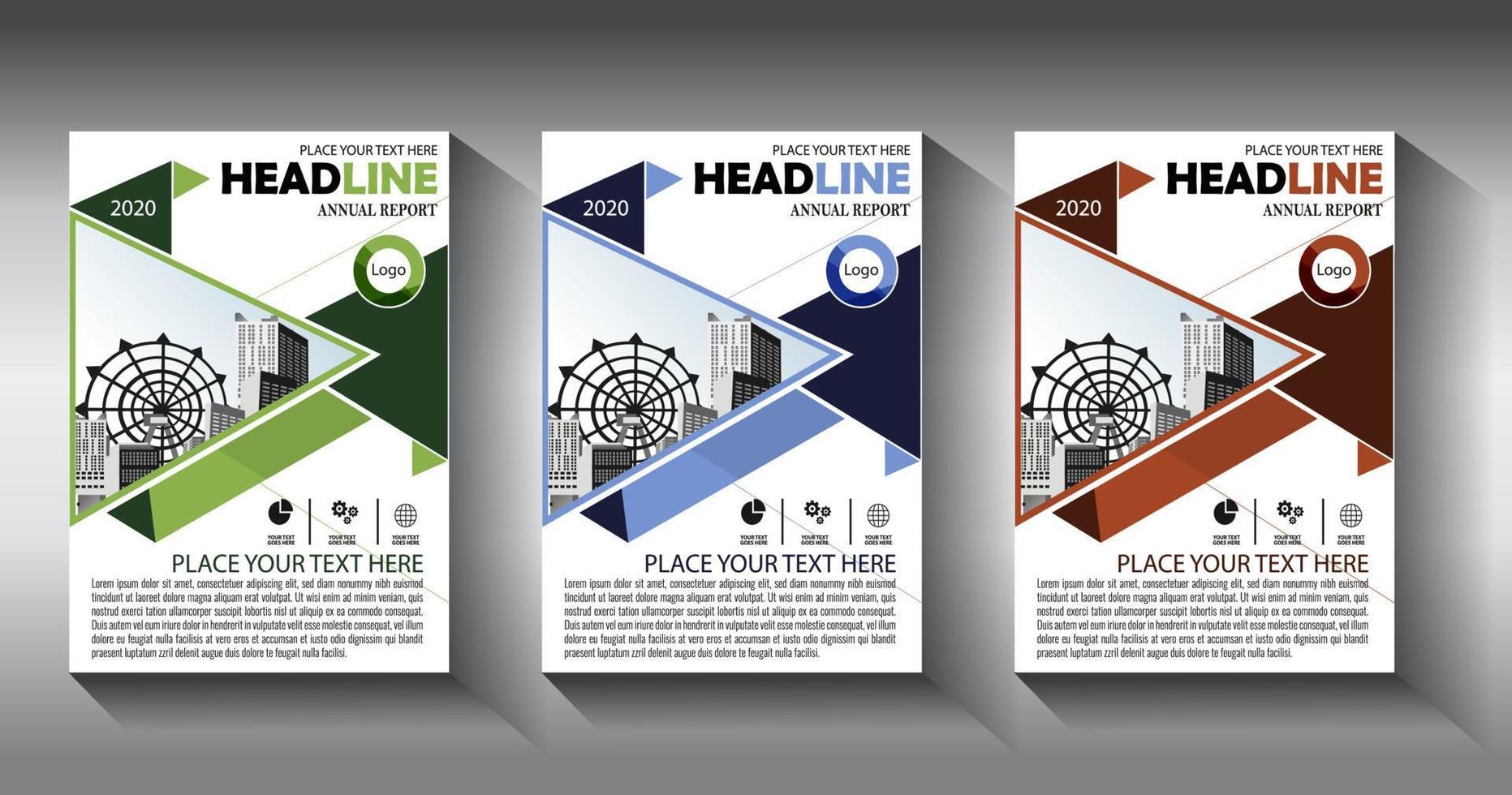 flyer business template brochure layout annual report vector