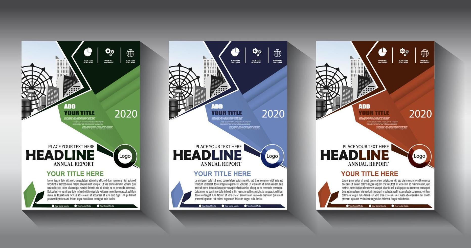flyer business template brochure layout annual report vector