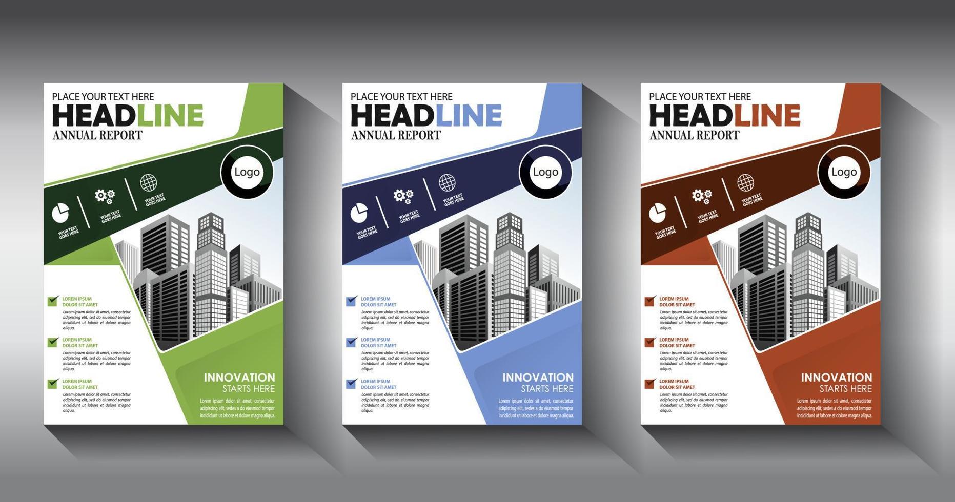 flyer business template brochure layout annual report vector