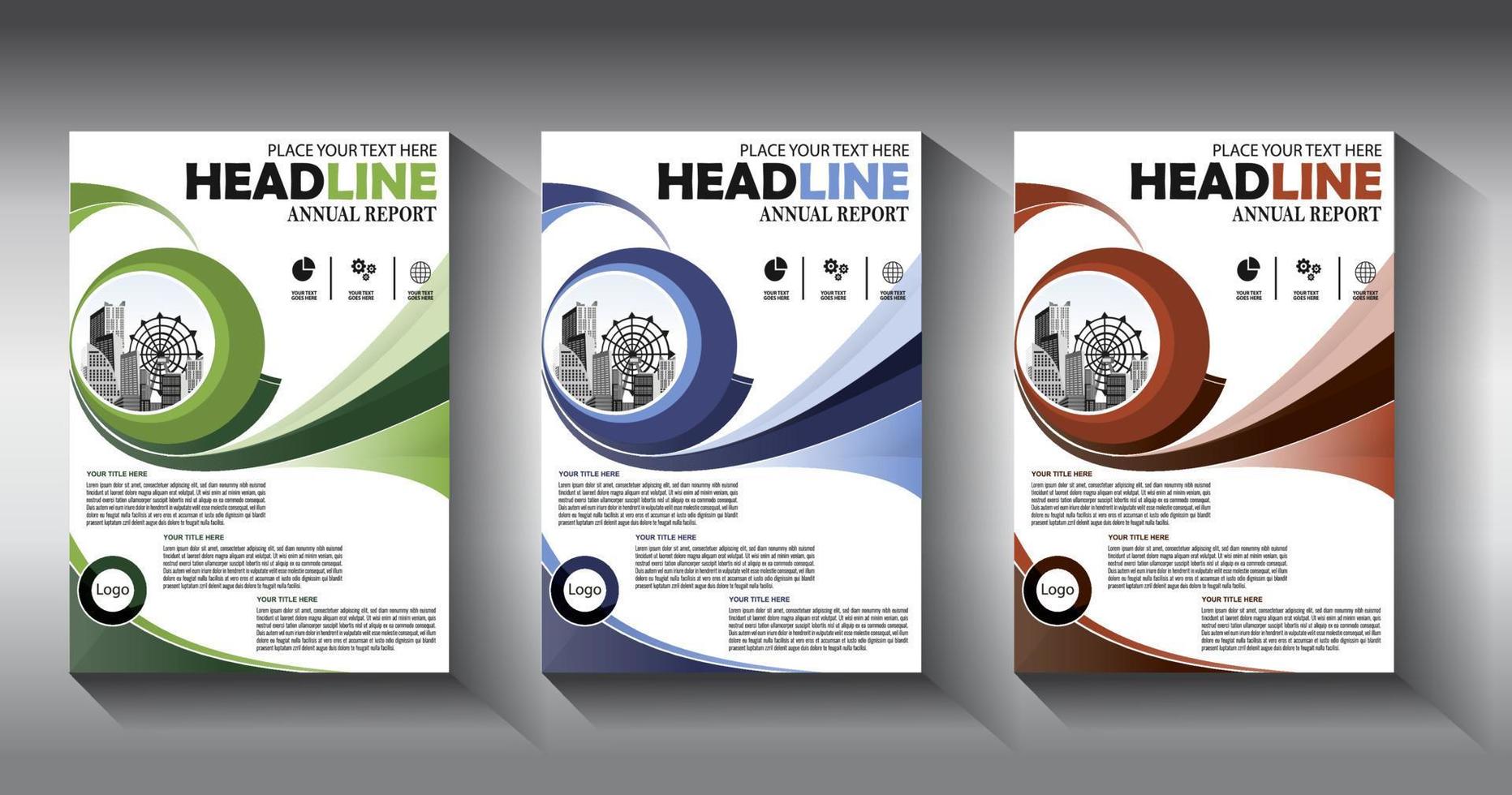 flyer business template brochure layout annual report vector