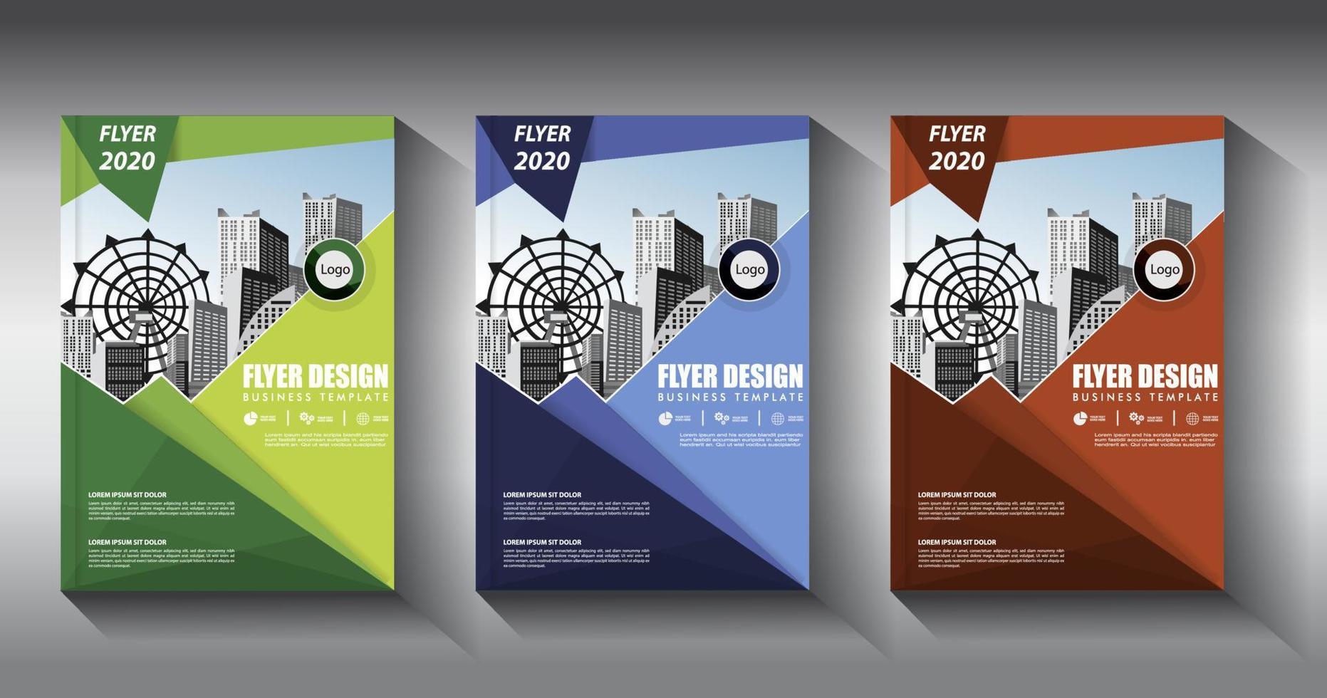 flyer business template brochure layout annual report vector