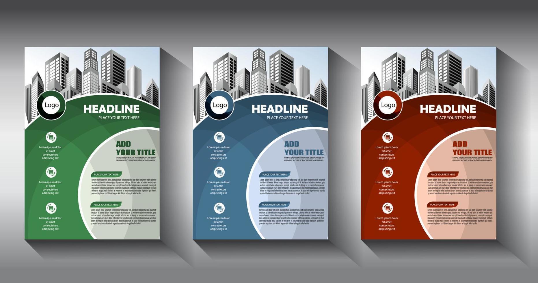 flyer business template brochure layout annual report vector