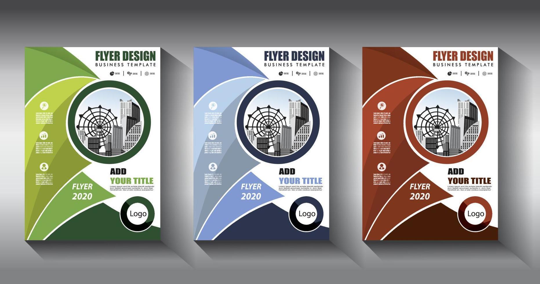 flyer business template brochure layout annual report vector