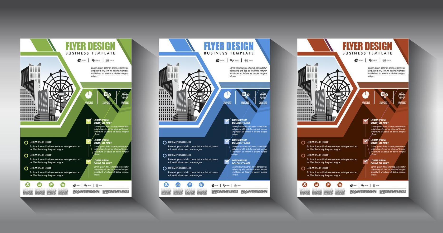 flyer business template brochure layout annual report vector