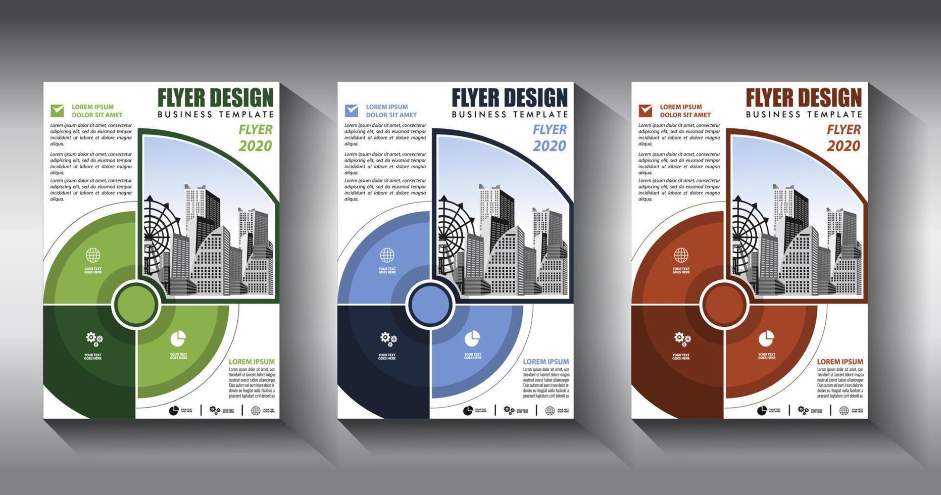 flyer business template brochure layout annual report vector