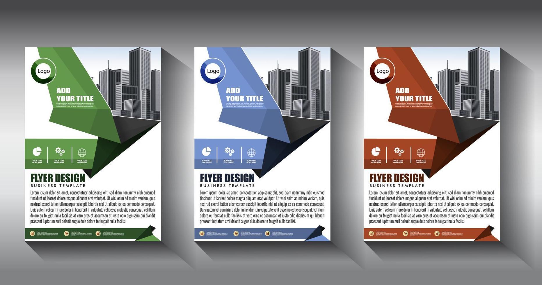 flyer business template brochure layout annual report vector