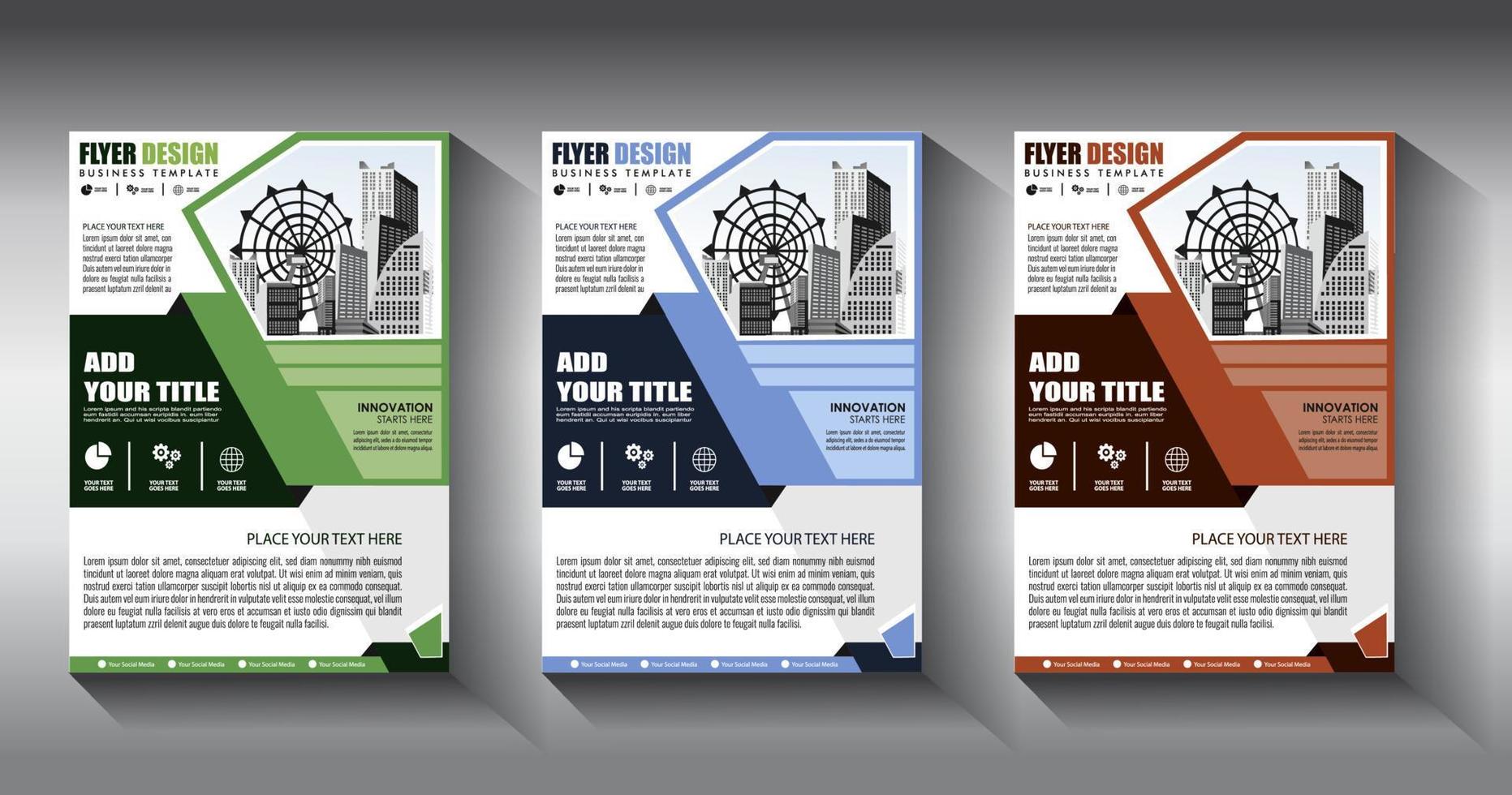 flyer business template brochure layout annual report vector