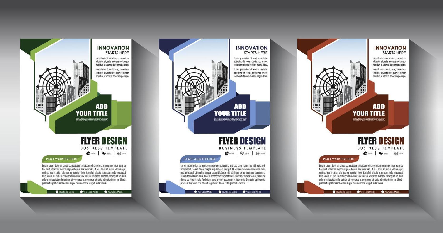flyer business template brochure layout annual report vector