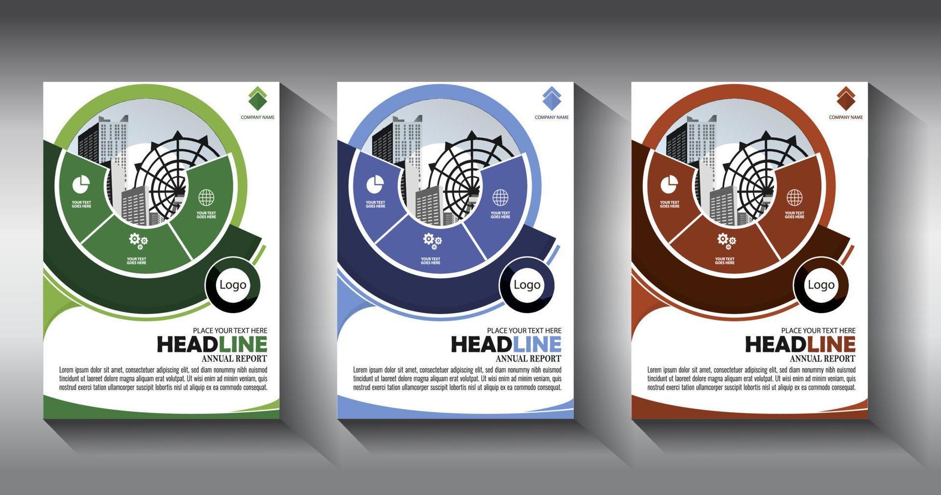 flyer business template brochure layout annual report vector