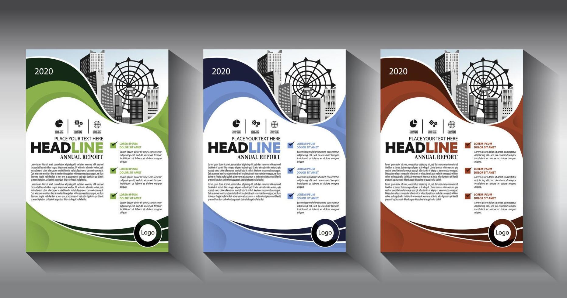 flyer business template brochure layout annual report vector