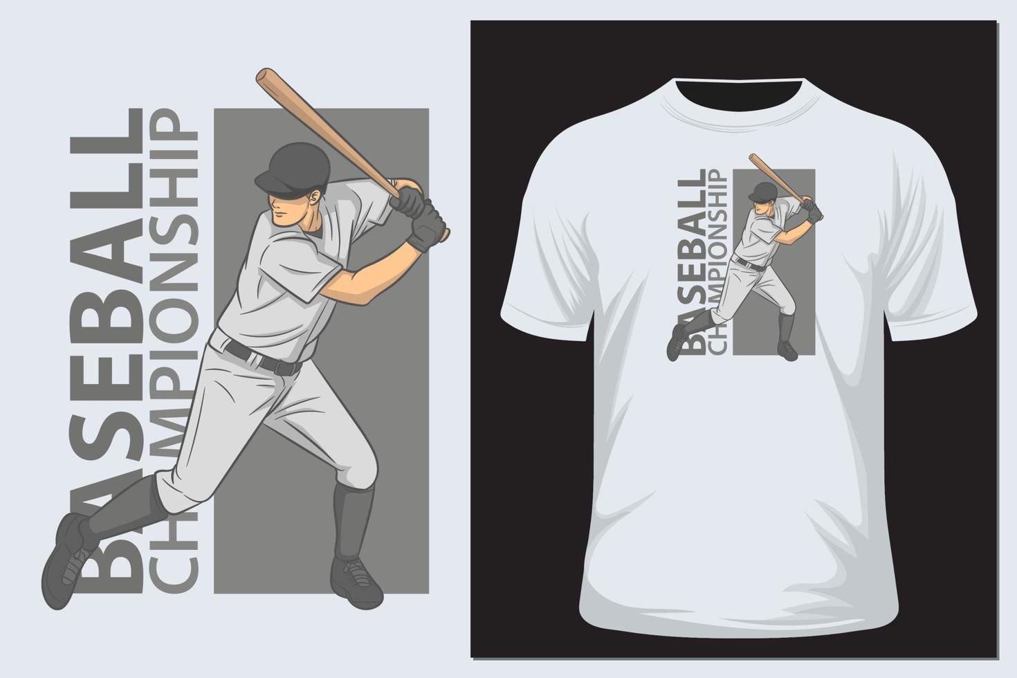 Baseball design tshirt vector