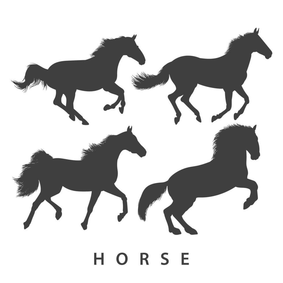 silhouette horse. vector