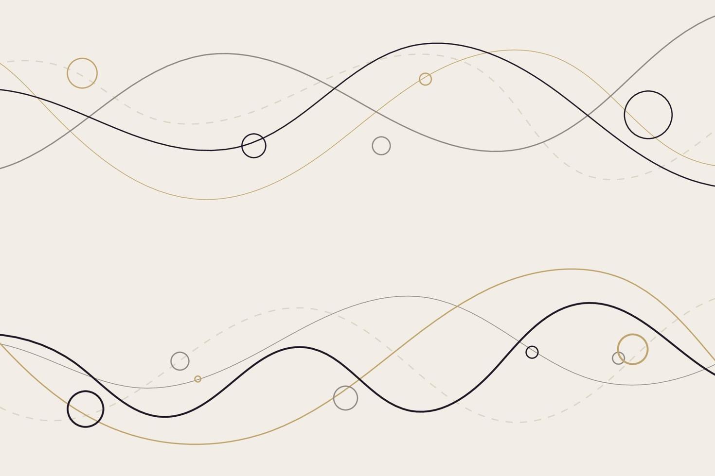 Amorphous Wavy Lines and Circles on White Background in Abstract Style vector