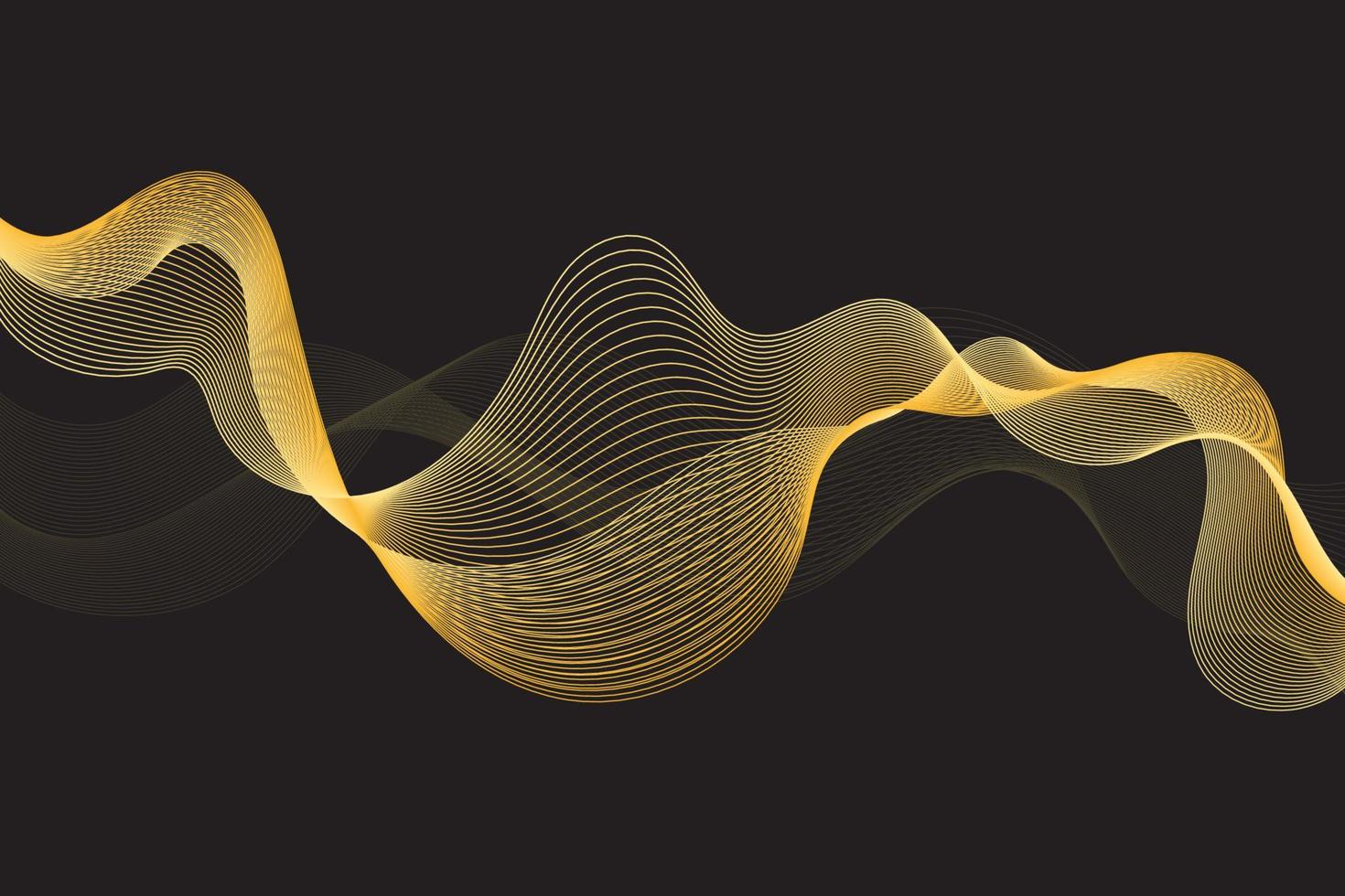 elementos decorativos como líneas curvas, imágenes de ondas elegantes hacen que esta composición simple sea vibrante y dinámica, manteniendo su elegante minimalismo al mismo tiempo. ondas de cuadrícula dorada para página de destino, aplicación. vector