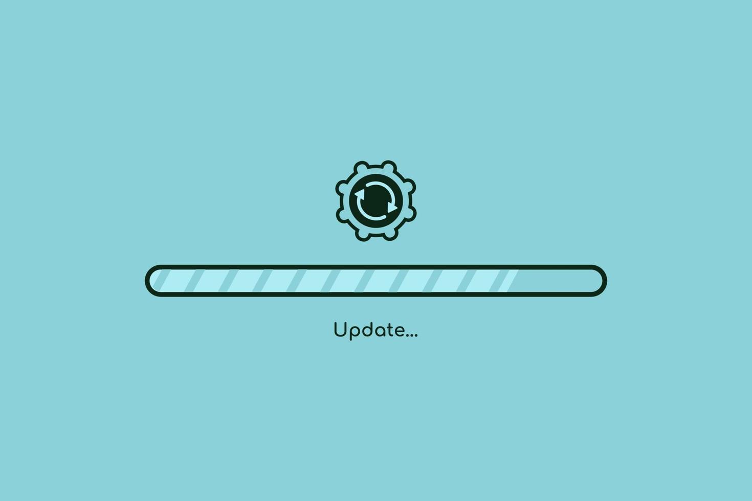 Update system icon, Improved application progress icon concept for graphic and web design, Create process, Update system vector, blue background vector