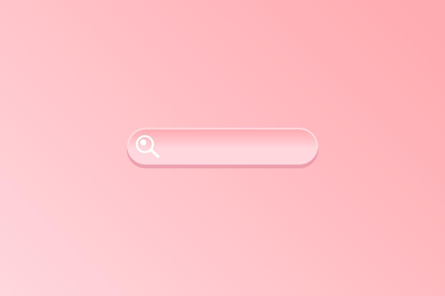 illustration, minimal blank search bar on pink background. 3d rendering web search concept, vector