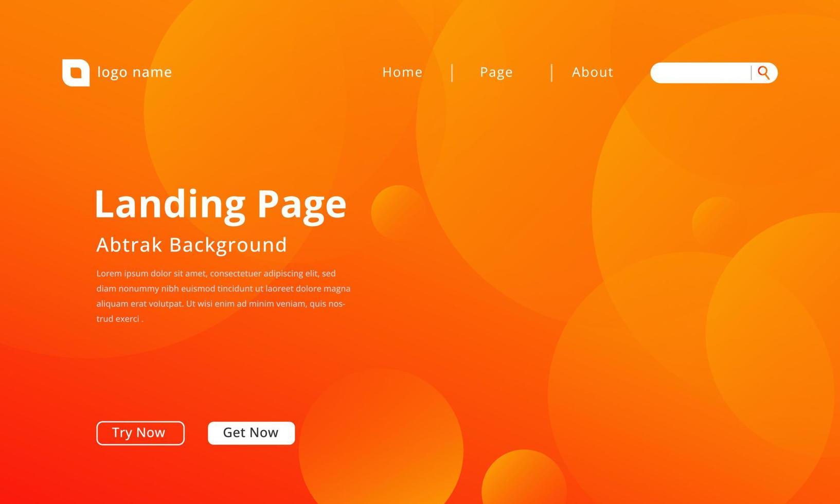 Landing page template set up for marketing. Modern web page design concept layout for website Vector illustration. Brochure cover, banner, slideshow, web design, orange background