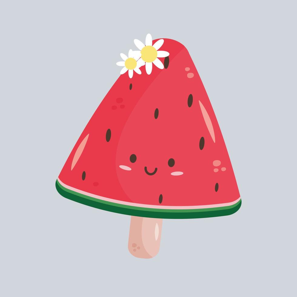 Pretty Watermelon Popsicle Free Vector Graphic. Free Download Kawaii Watermelon Popscicle