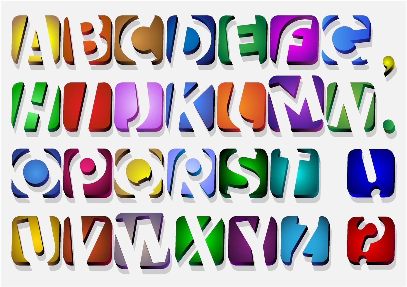 Colorful original Alphabet vector