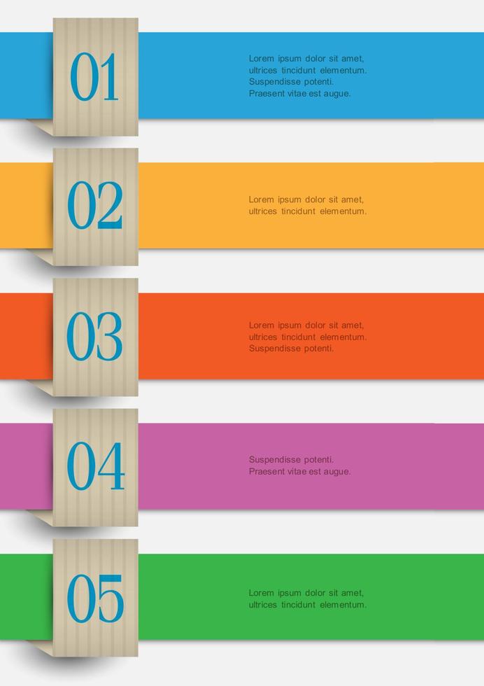Colored paper numbered banners vector