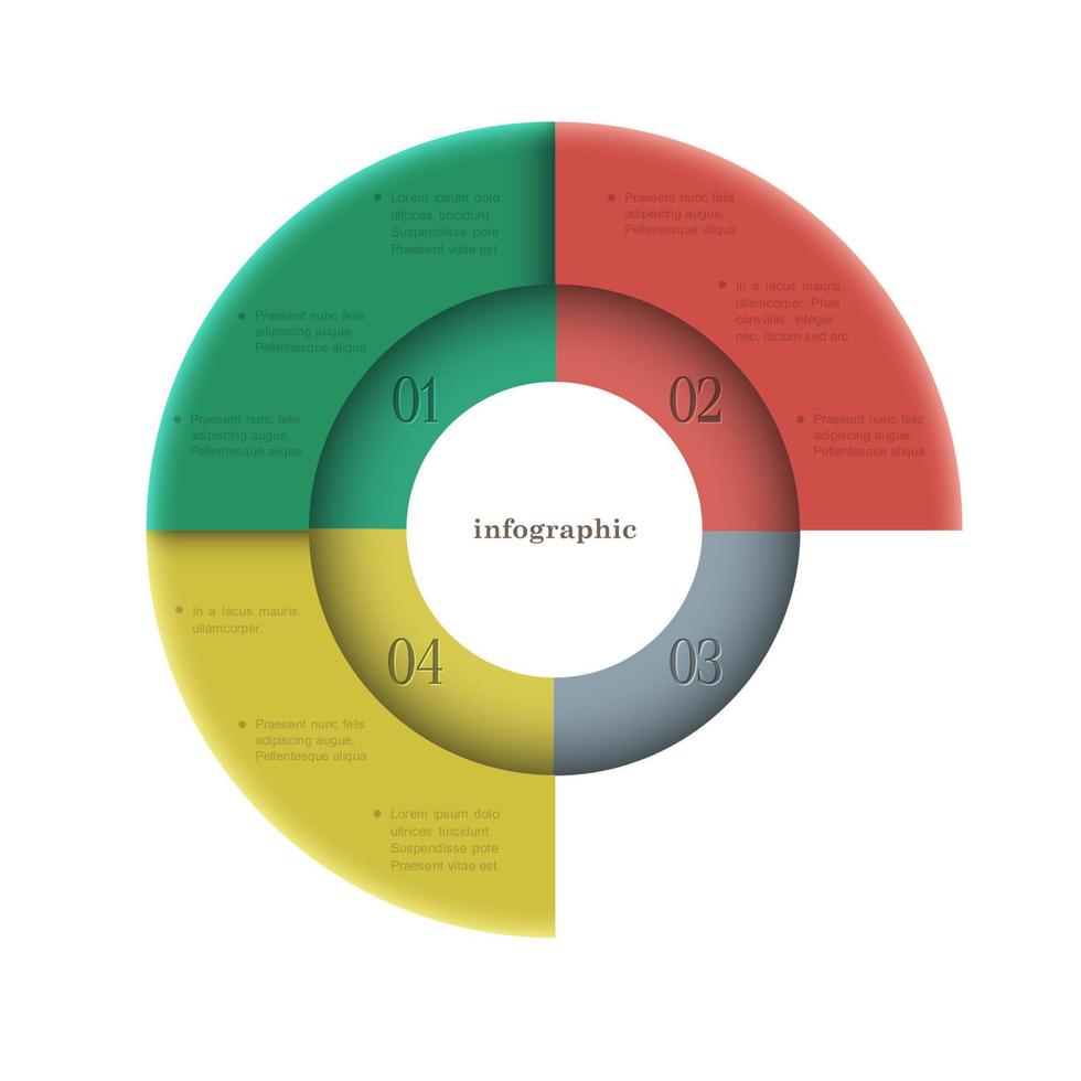 Creative round design template for infographics vector
