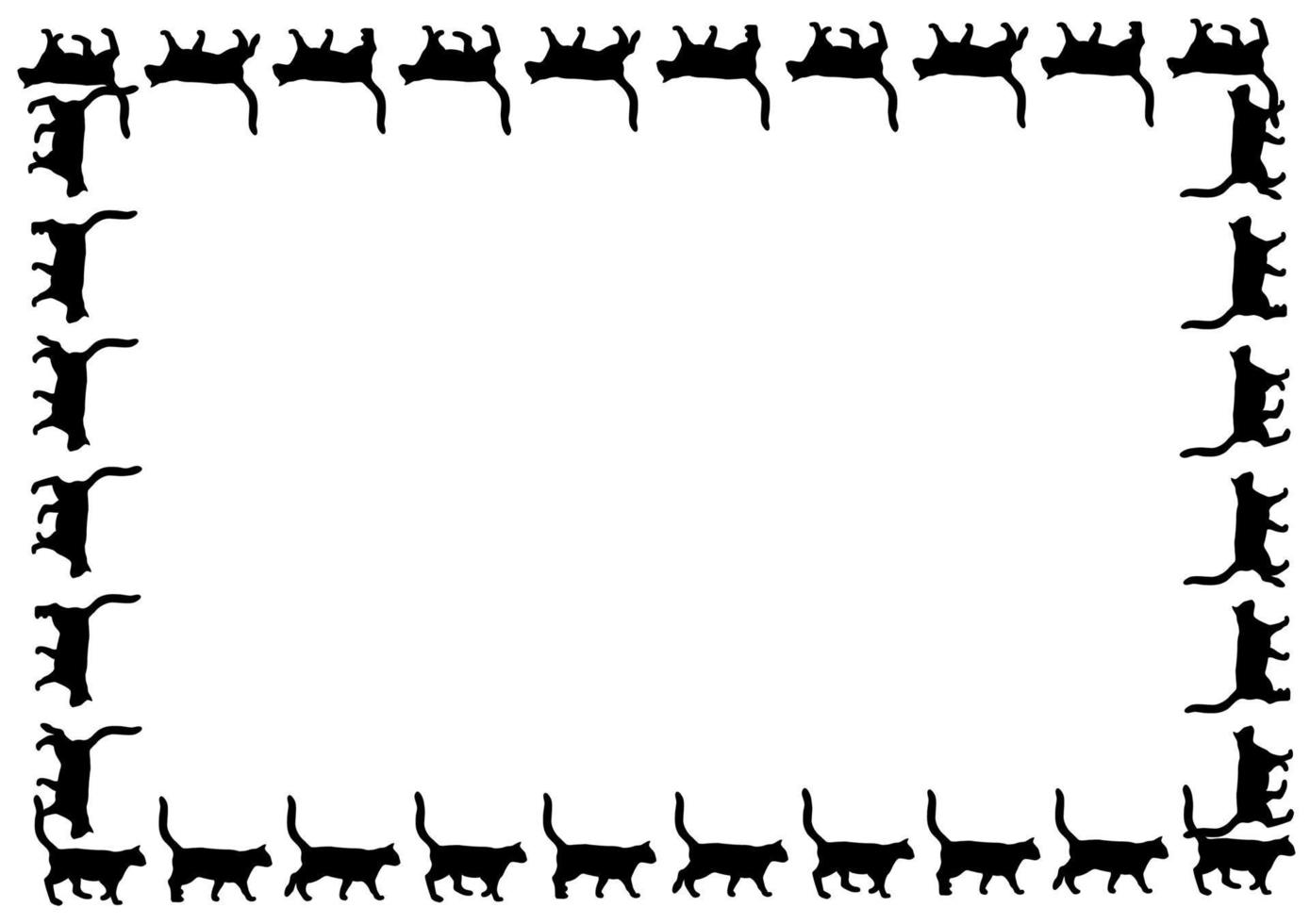 marco con gatos negros vector