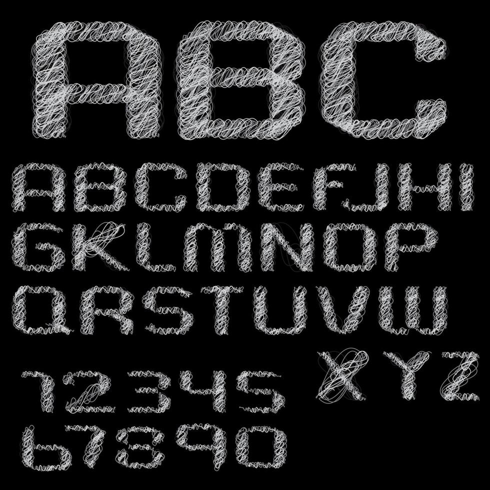 Doodle alphabet set vector