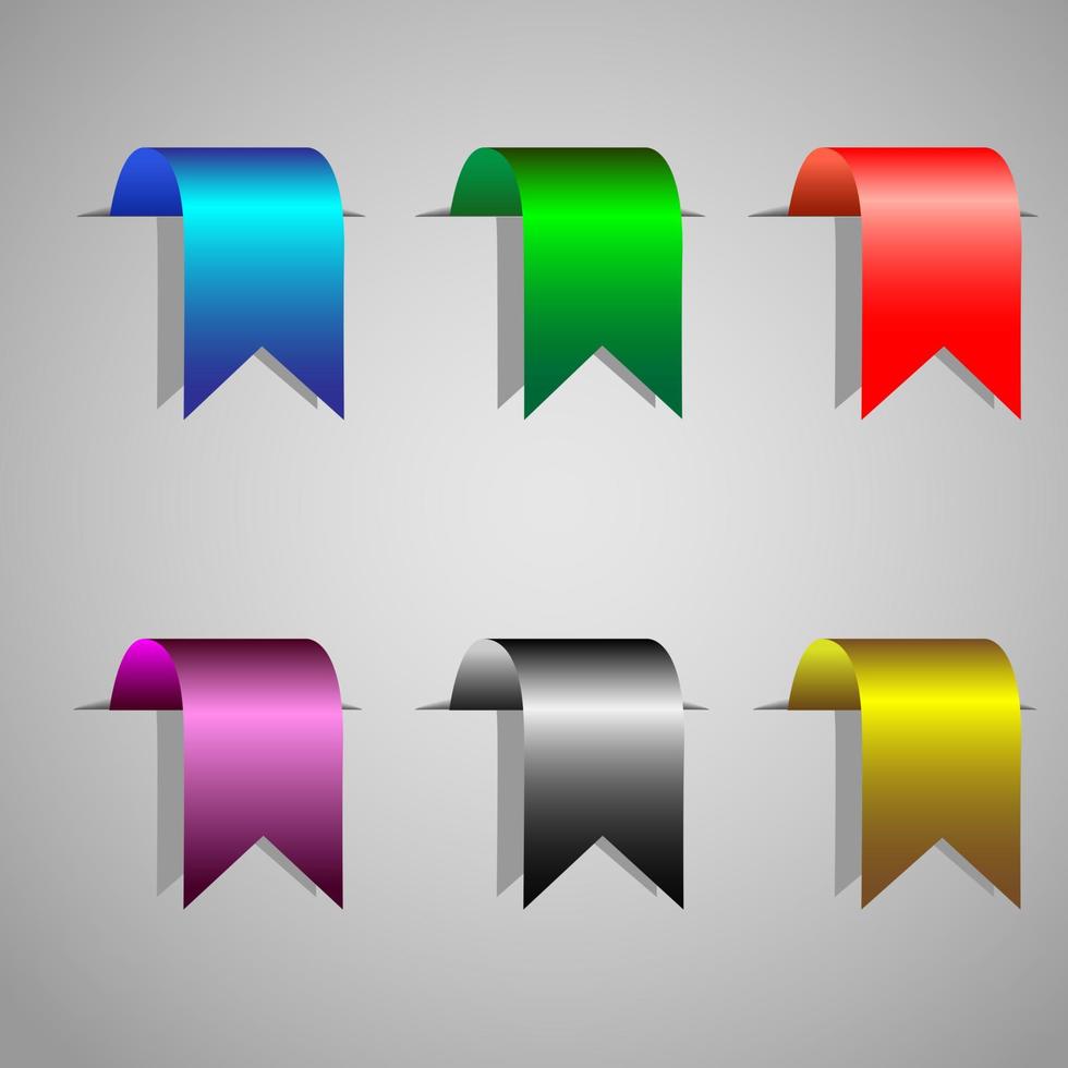 bookmark ribbons set vector