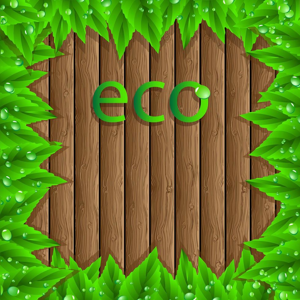 marco de hojas verdes vector