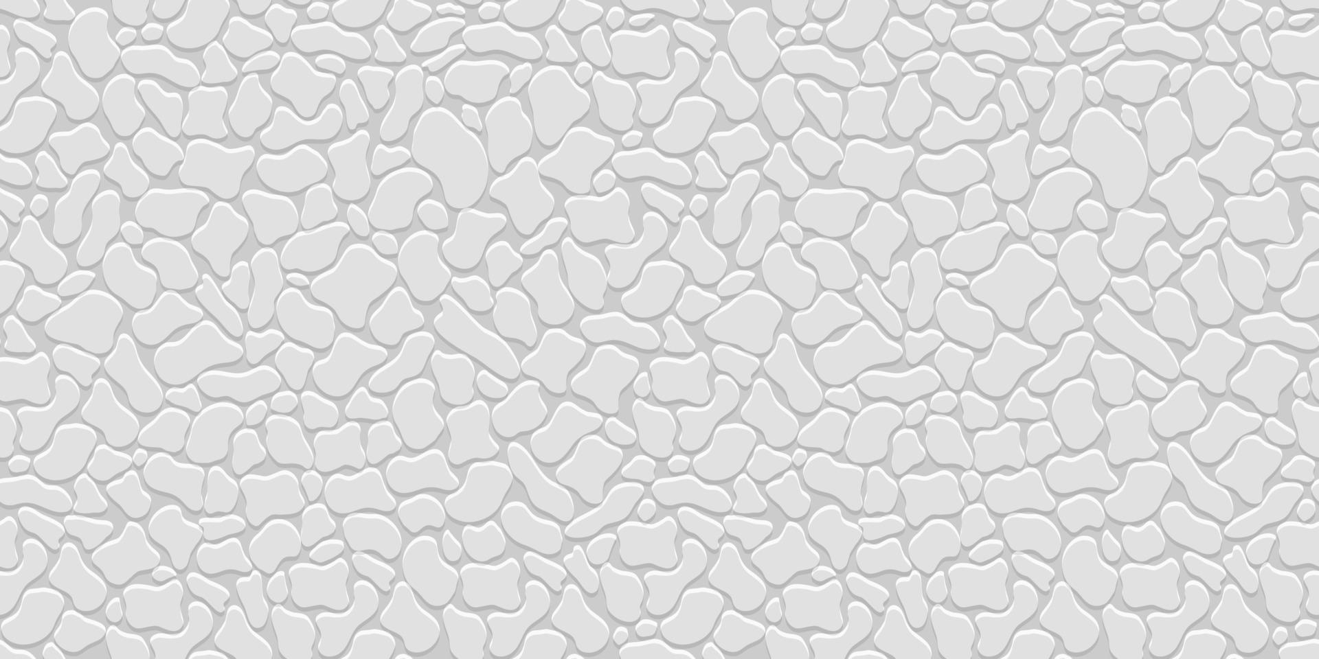 Pebbles stones white grey background, 3d style texture vector