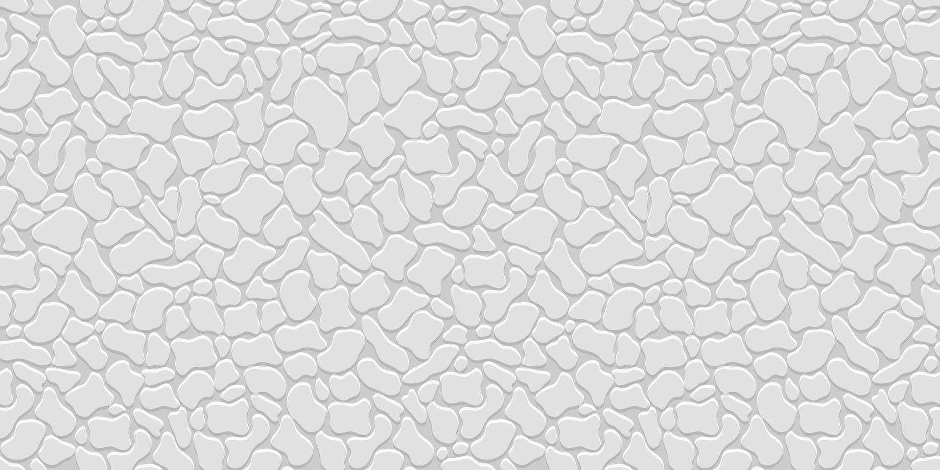 Pebbles stones white grey background, 3d style texture vector