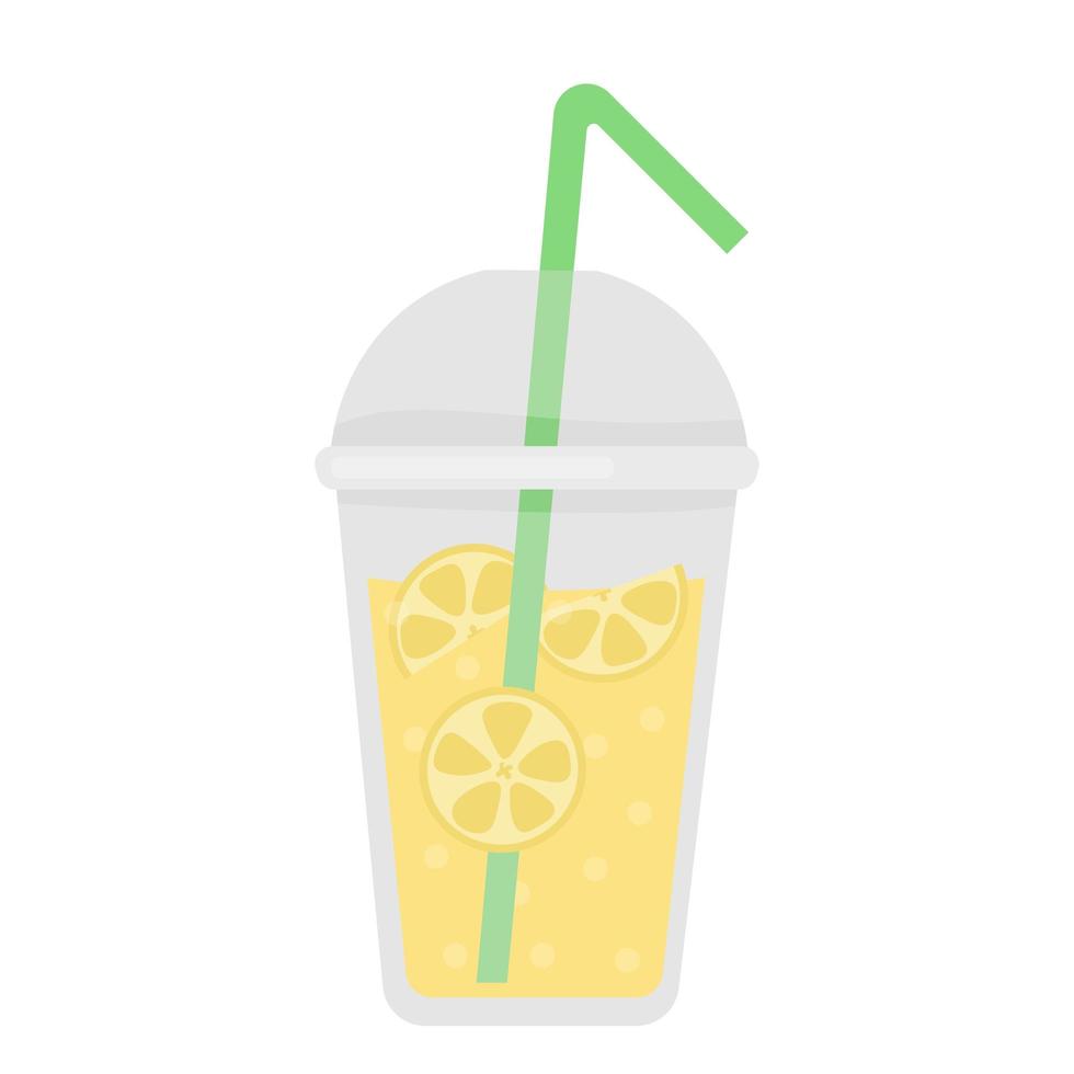 Glass of lemonade to take away. Fast food vector