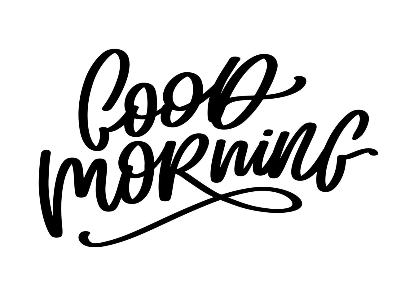 Good Morning lettering calligraphy brush text slogan 6110564 Vector Art ...