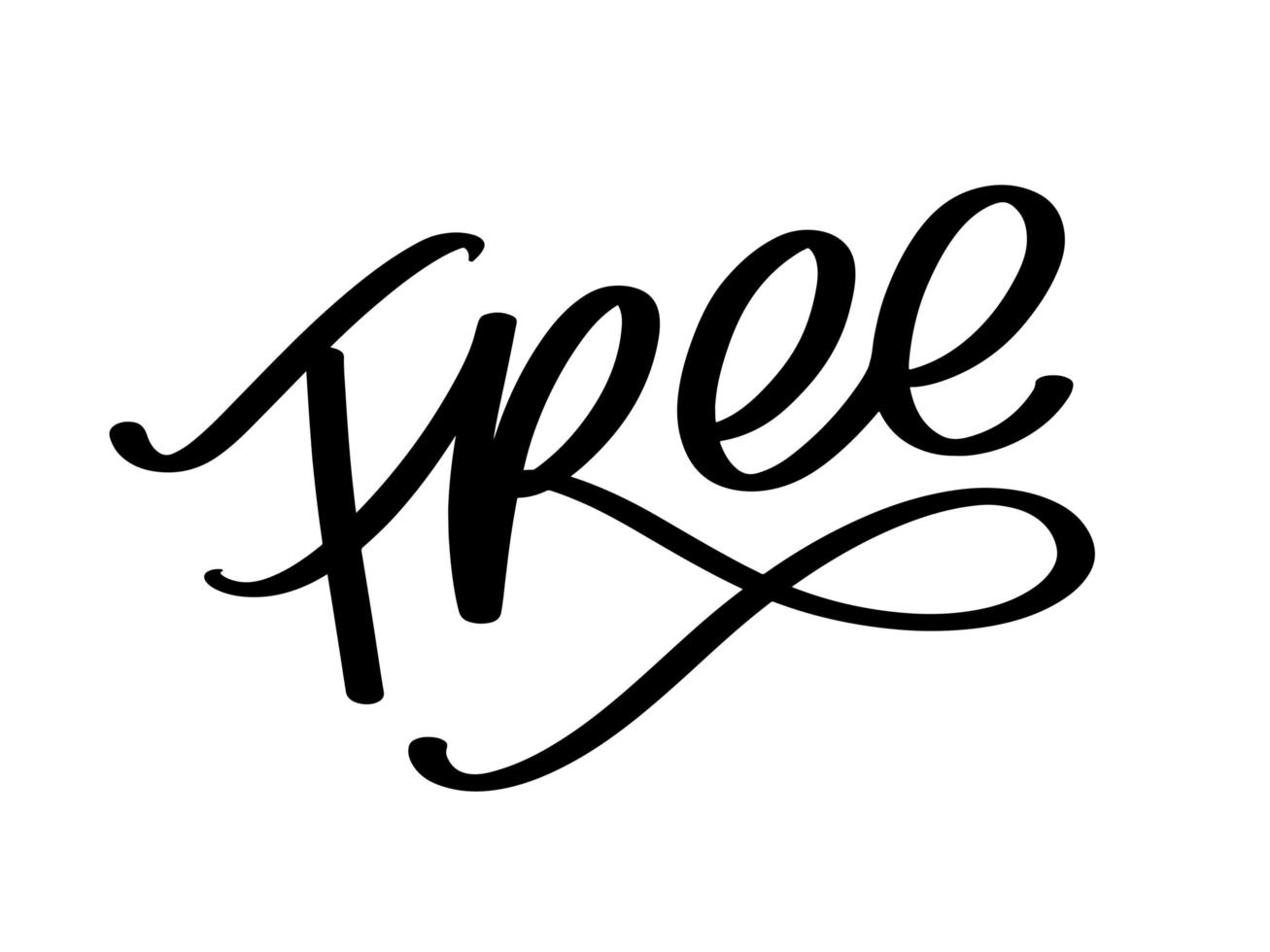 Free hand written lettering. Vector calligraphy brush