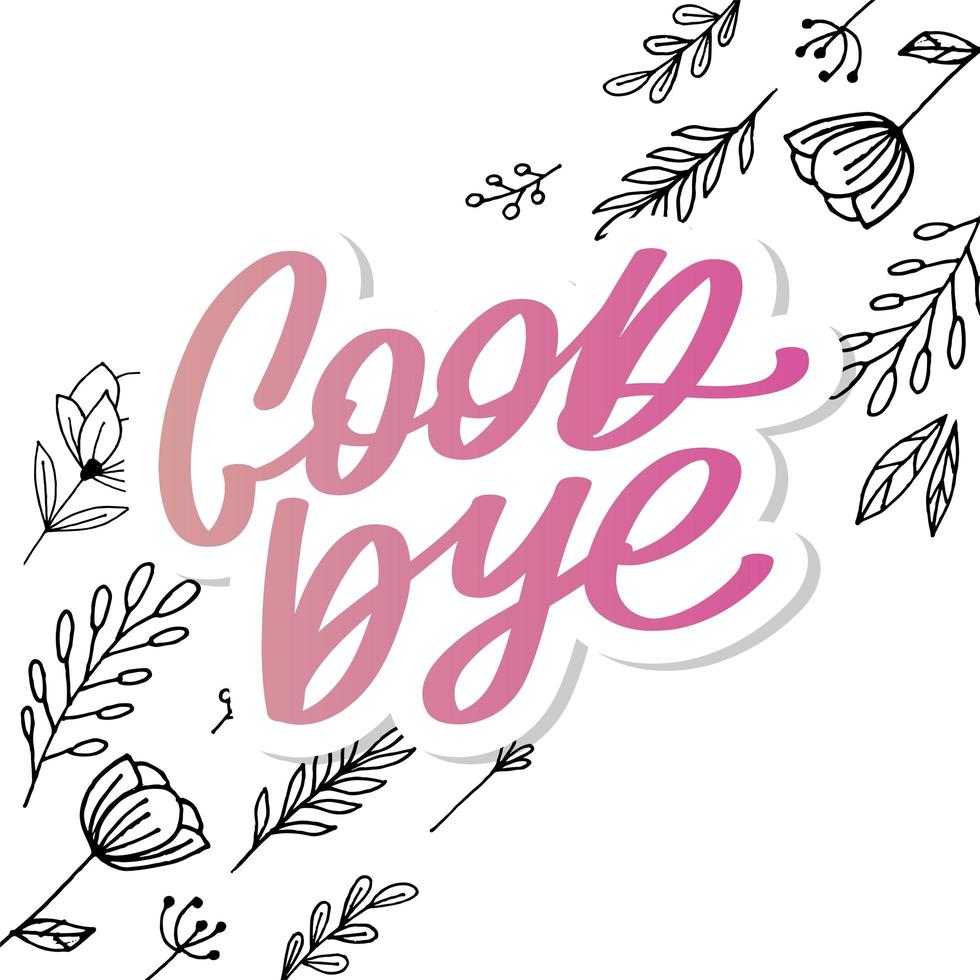 Good bye calligraphic lettering on yellow blot vector