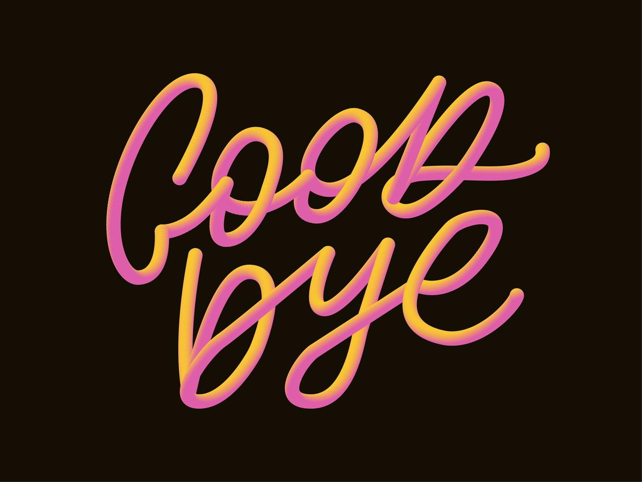 Good bye calligraphic lettering on yellow blot vector