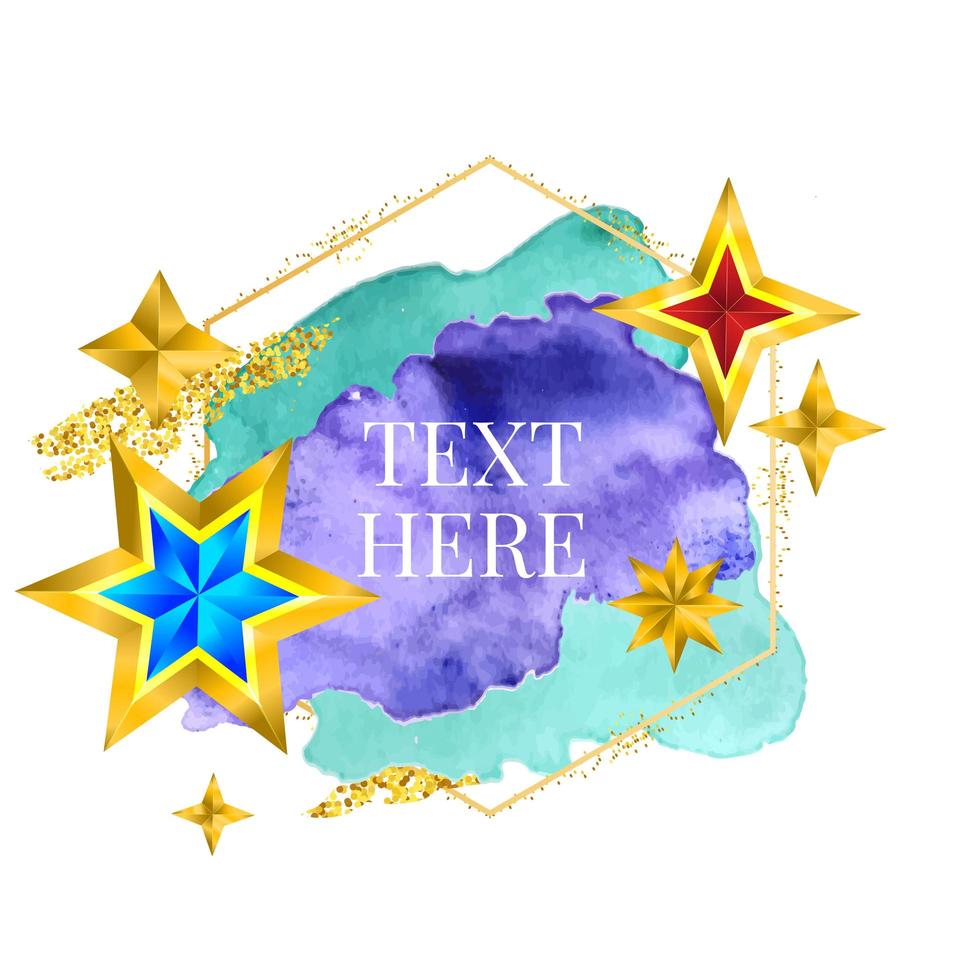 Gold frame paint Hand painted vector brush stroke. Perfect design for headline, logo and sale banner. Watercolor