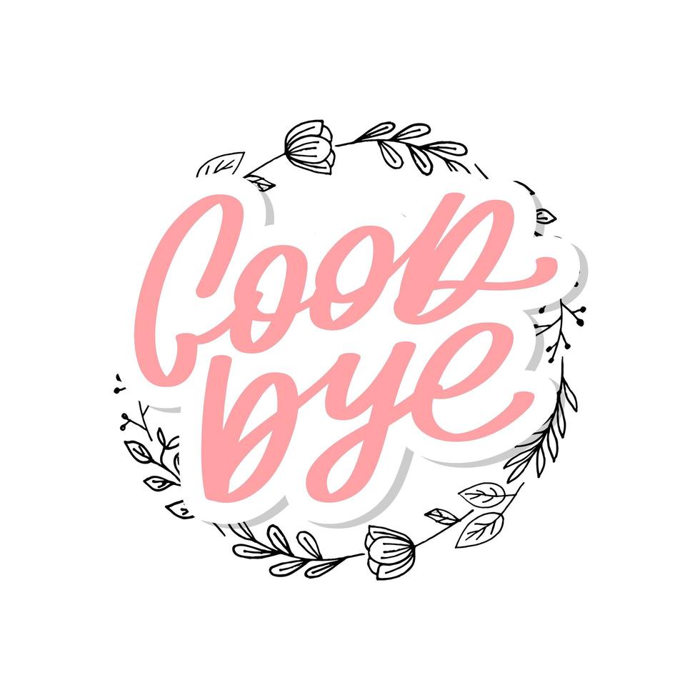 Good bye calligraphic lettering on yellow blot vector