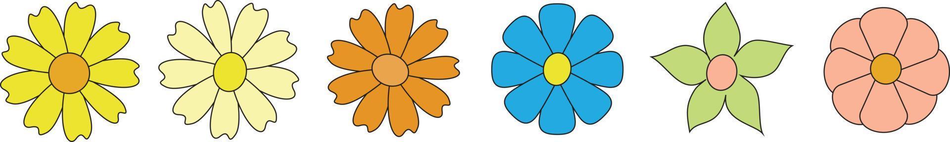 Flower icon set, Flower collection isolated on white background vector