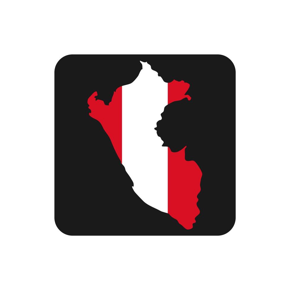 Peru map silhouette with flag on black background vector