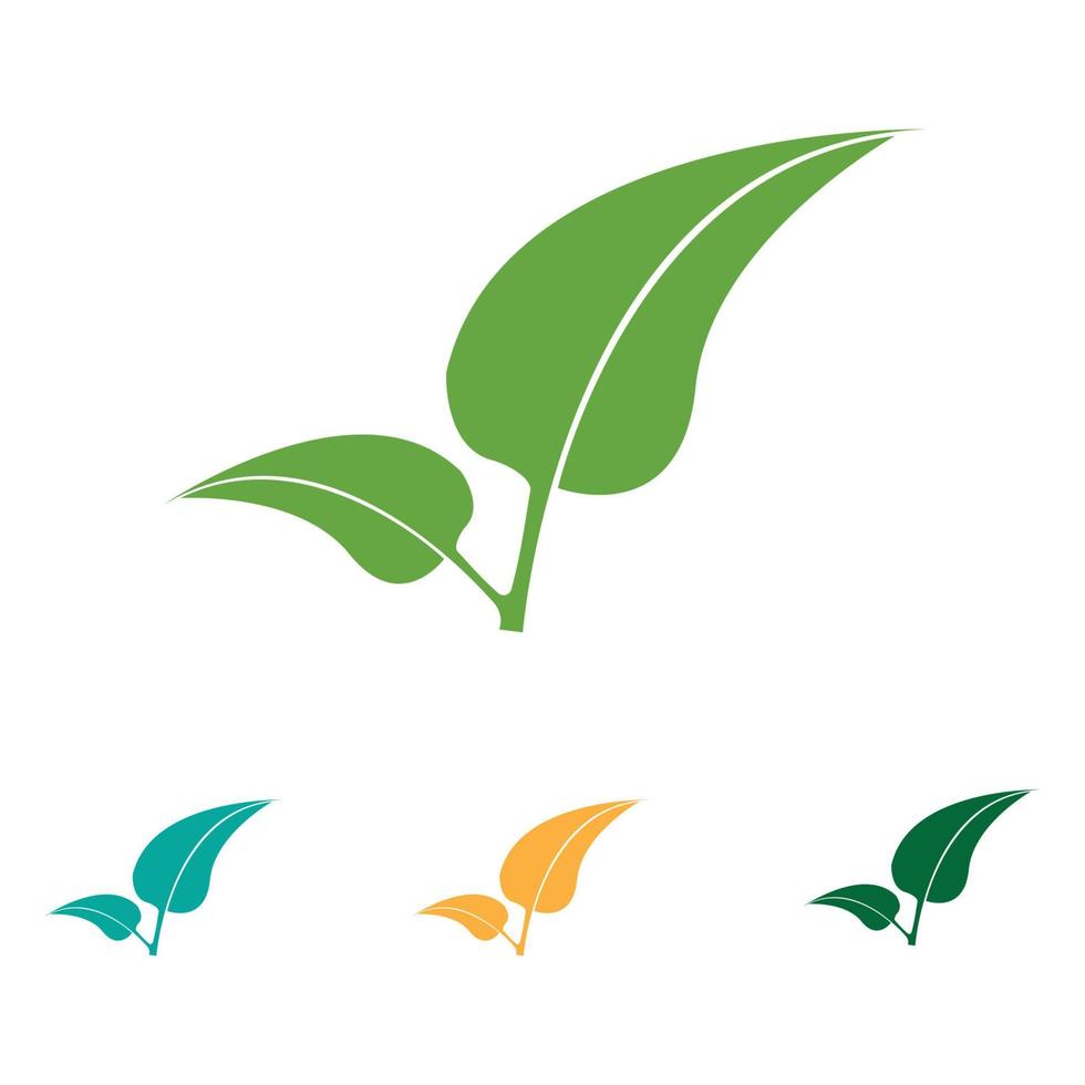 Logos of green Tree leaf ecology vector